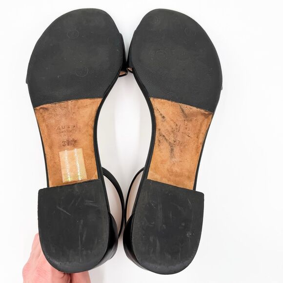 Gucci Horsebit Black Leather Sandals Low Heel Size 37.5, 7.5 - Picture 9 of 15